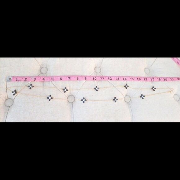 NWT Tory Burch Gold Blue Zircon Four Leaf Clover Elongated 21 in. Neckla… - Picture 11 of 11